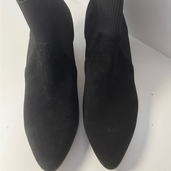 Eileen Fisher Muzy Suede and Knit Black Ankle Booties Sleek Minimalist Design 9 - Picture 8 of 8